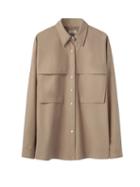 Lemaire - Flap-pocket Poplin Shirt - Womens - Dark Beige