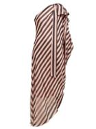 Matchesfashion.com Temperley London - Asymmetric Striped Silk Chiffon Dress - Womens - Black Pink