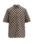 Matchesfashion.com Burberry - Trulo Checked Short-sleeved Cotton Shirt - Mens - Black Beige