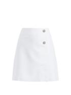 Matchesfashion.com Msgm - Crystal Embellished Crepe Mini Skirt - Womens - White