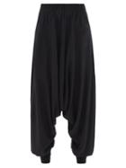 Loewe Paula's Ibiza - Balloon Drop-seat Wool-crepe Trousers - Womens - Black