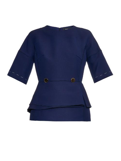 Derek Lam Wool And Silk-blend Peplum Top