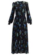 Matchesfashion.com Goat - Liberty Floral-print Crepe Maxi Dress - Womens - Black Blue