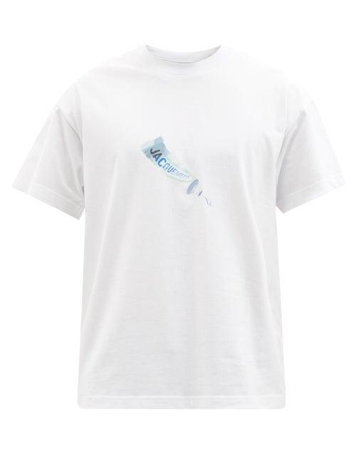 Jacquemus - Toothpaste-print Cotton-jersey T-shirt - Mens - White