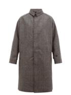 Matchesfashion.com Studio Nicholson - Romer Raglan Sleeve Wool Overcoat - Mens - Charcoal