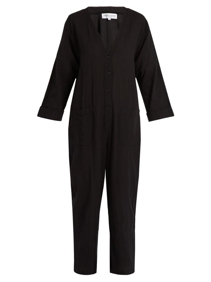 Apiece Apart Nasiria Cotton Cropped Tapered-leg Jumpsuit