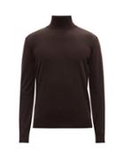 Thom Sweeney - Fine-gauge Wool Roll-neck Sweater - Mens - Brown