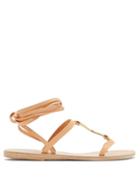 Matchesfashion.com Ancient Greek Sandals - Nemesis Wraparound Leather Sandals - Womens - Tan Gold