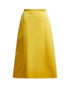 Matchesfashion.com Rochas - A Line Duchess Satin Skirt - Womens - Yellow