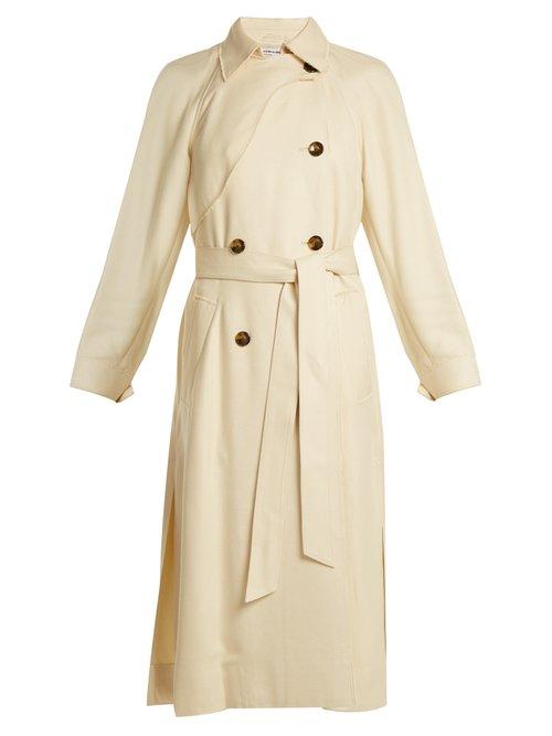 Matchesfashion.com Elizabeth And James - Dakotah Double Breasted Tie Waist Trench Coat - Womens - Cream