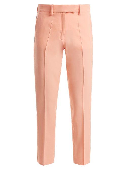 Matchesfashion.com Racil - Aries Skinny Wool Cropped Trousers - Womens - Light Pink
