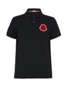 Matchesfashion.com Moncler - Logo Patch Cotton Pique Polo Shirt - Mens - Navy