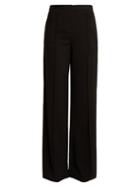 Matchesfashion.com Diane Von Furstenberg - High Rise Wide Leg Crepe Trousers - Womens - Black