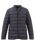 Ermenegildo Zegna - Stratos Nubuck-trim Quilted-shell Down Jacket - Mens - Navy