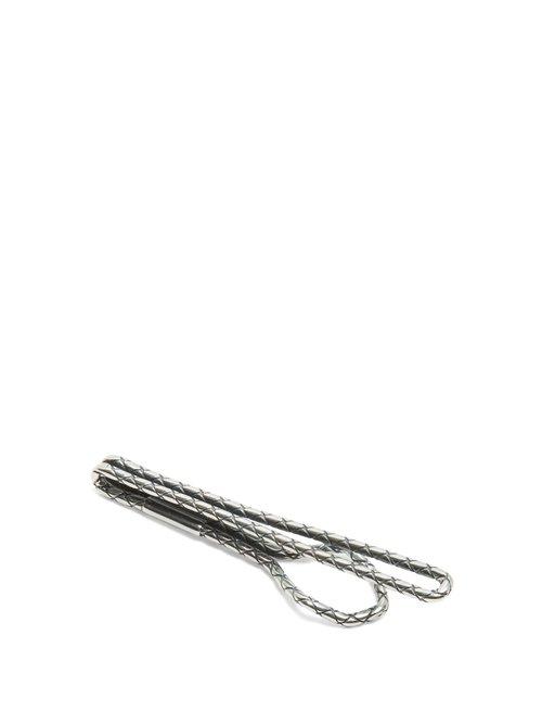 Matchesfashion.com Bottega Veneta - Intrecciato Tie Clip - Mens - Silver