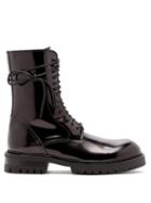 Matchesfashion.com Ann Demeulemeester - Lace Up Leather Boots - Womens - Black