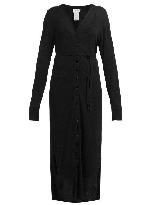 Matchesfashion.com Lemaire - Buttoned Cardigan Dress - Womens - Black