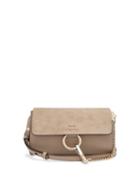 Matchesfashion.com Chlo - Faye Mini Leather And Suede Cross Body Wallet Bag - Womens - Grey