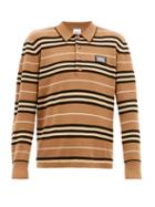 Matchesfashion.com Burberry - Rigby Icon-stripe Wool Polo Shirt - Mens - Beige