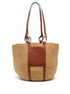 Chlo - Chlo Large Paper And Leather Basket Bag - Womens - Beige Multi