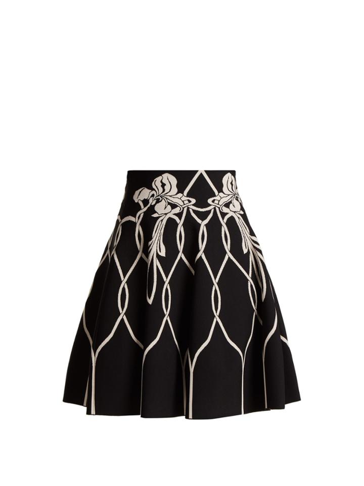 Alexander Mcqueen Art Nouveau Floral-intarsia Knitted Mini Skirt