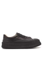 Jil Sander - Ribbed-sole Leather Trainers - Womens - Black