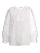 Matchesfashion.com Mes Demoiselles - Organdy Glor Embroidered Top - Womens - Ivory