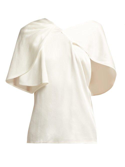 Matchesfashion.com Peter Pilotto - Asymmetric Satin Top - Womens - White