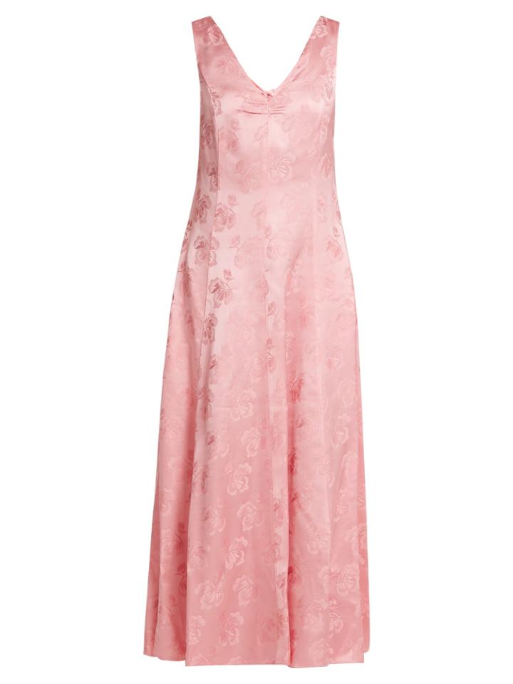 Alexachung Open-back Floral-jacquard Dress