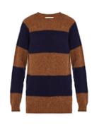 Matchesfashion.com Officine Gnrale - Crew Neck Striped Wool Sweater - Mens - Navy Multi