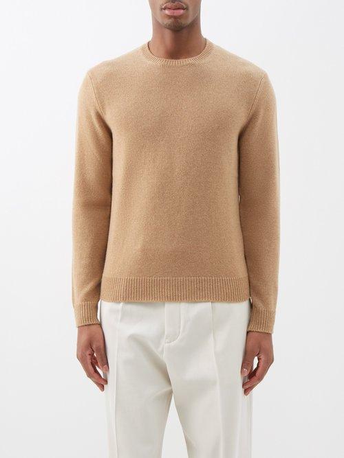 Ralph Lauren Purple Label - Crew-neck Cashmere-blend Sweater - Mens - Camel