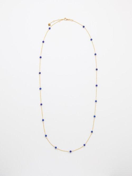 Rosa De La Cruz - Lapis Dot & 18kt Gold Necklace - Womens - Yellow Gold