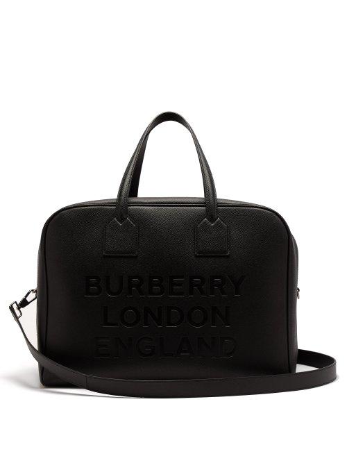 Matchesfashion.com Burberry - Logo Debossed Grained Leather Bag - Mens - Black