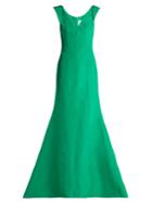 Carolina Herrera Fishtail Silk-faille Gown