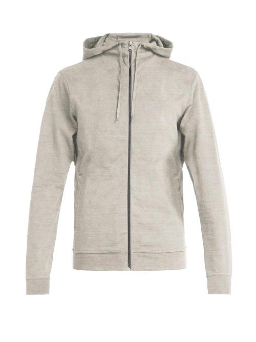 Matchesfashion.com S0rensen - Hooded Zip Cotton Jersey Sweatshirt - Mens - Grey