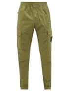 Stone Island - Logo-patch Cotton-tela Cargo Trousers - Mens - Green