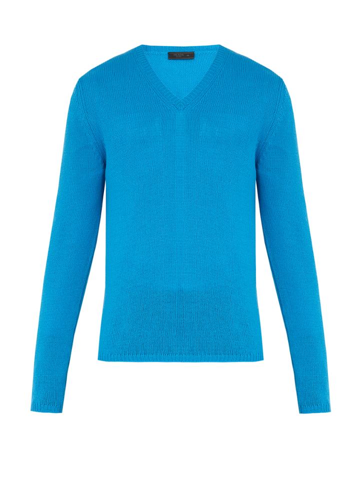 Prada V-neck Cashmere Sweater