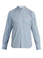 Maison Kitsuné Logo-embroidered Checked Cotton Shirt