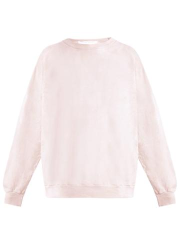 Matchesfashion.com Audrey Louise Reynolds - Crew Neck Cotton Sweatshirt - Womens - Light Pink