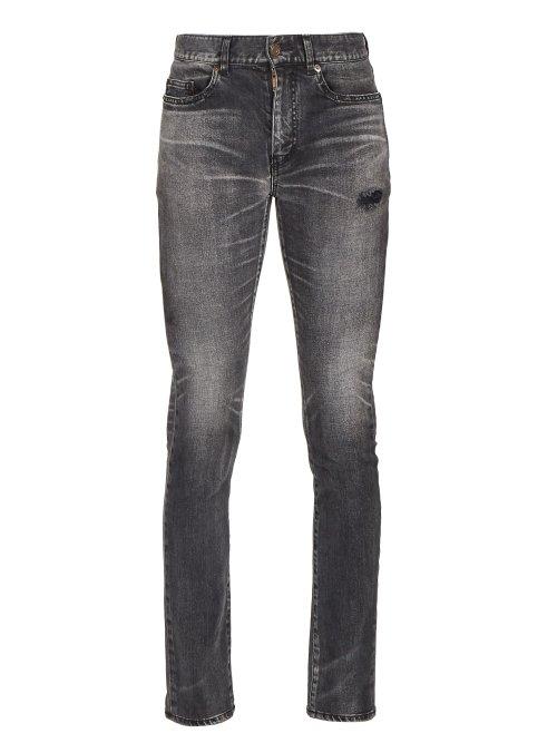 Matchesfashion.com Saint Laurent - Faded Skinny Jeans - Mens - Dark Grey
