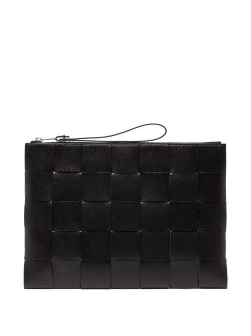 Bottega Veneta - Intrecciato Leather Pouch - Mens - Black