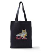 A.p.c. - Tiger-print Denim Tote Bag - Womens - Navy Multi