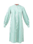 Thierry Colson - Yseult Striped Cotton-twill Shirt Dress - Womens - Green Stripe