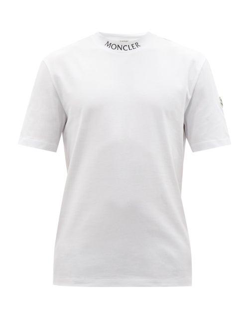 Moncler - Logo-jacquard Cotton-jersey T-shirt - Mens - White