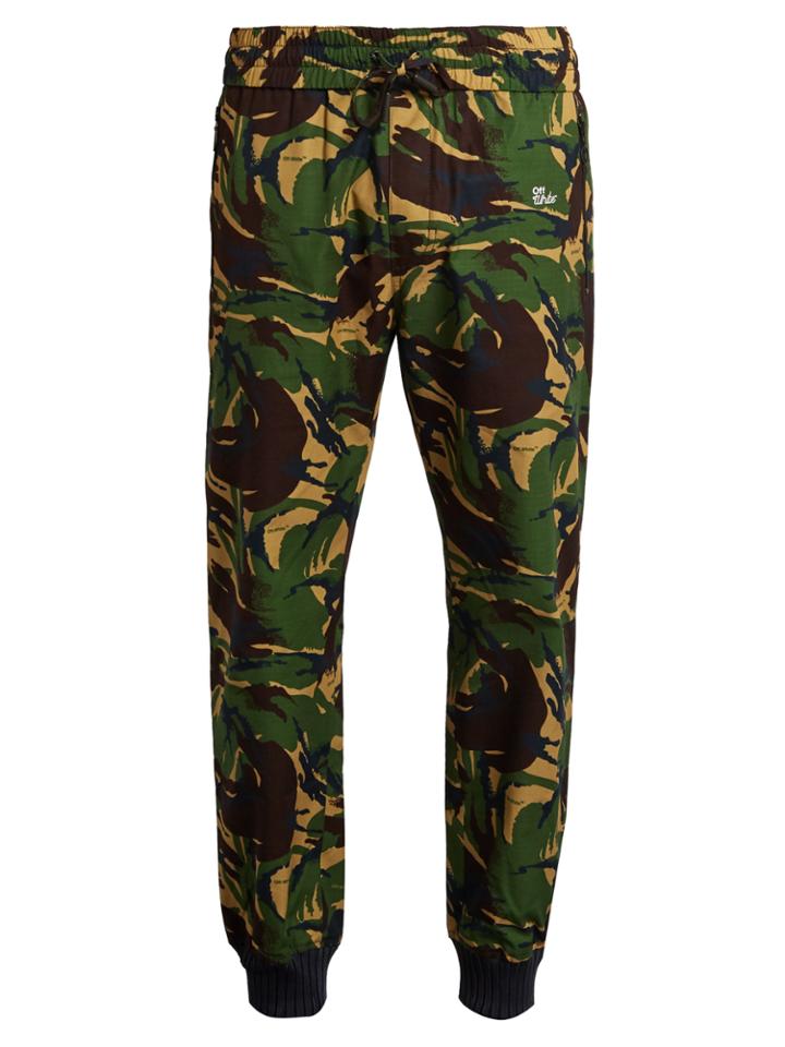 Off-white Camouflage-print Slim-leg Cotton Track Pants