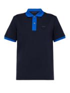 Matchesfashion.com Prada - Logo Patch Cotton Piqu Polo Shirt - Mens - Navy Multi