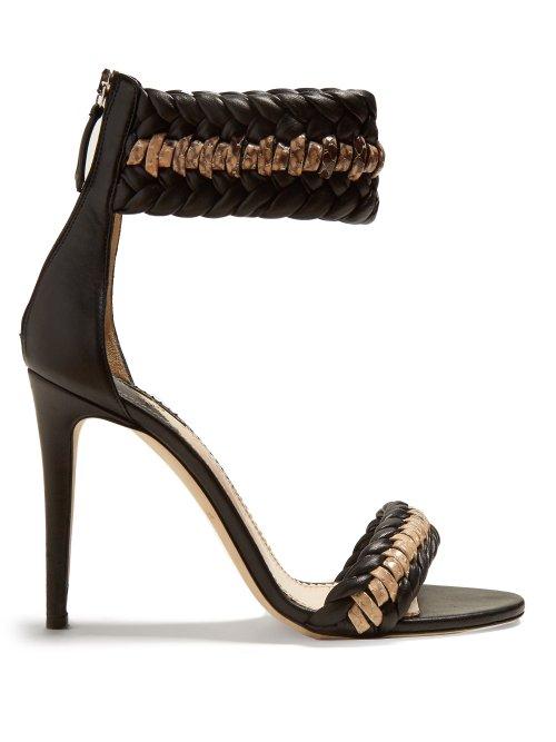Matchesfashion.com Altuzarra - Gihanda Braided Detailed Heeled Sandals - Womens - Black Nude
