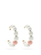 Matchesfashion.com Rosantica - Giocoliere Beaded Hoop Earrings - Womens - Pink Multi