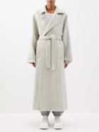 Raey - Oversized Belted Herringbone Wool Coat - Womens - Grey