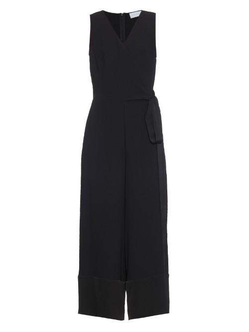 Osman V-neck Sleeveless Crepe Jumpsuit